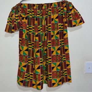 Off Shoulder African Print Dress